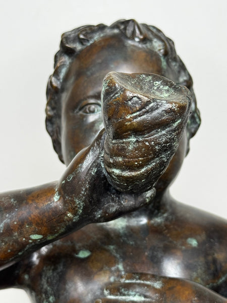 Grand Tour French Bronze Call of the Triton Conch Sea Putti After Claude Michel Clodion c.1820