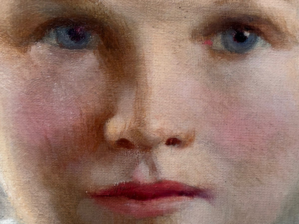 Oil Painting Mary with Cairn Terriers In the Manner of Sir Harrington Mann C1940