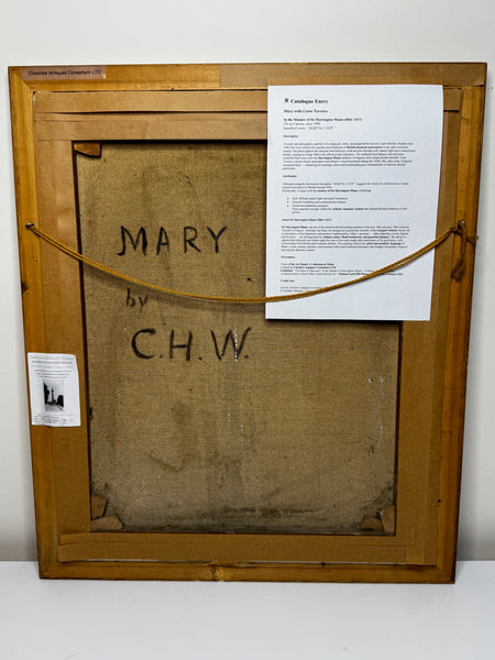 Oil Painting Mary with Cairn Terriers In the Manner of Sir Harrington Mann C1940