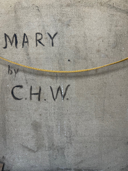 Oil Painting Mary with Cairn Terriers In the Manner of Sir Harrington Mann C1940