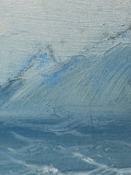 Colonial Marine Painting Inbound Junk Sailing Boat at the Mouth of the Pearl River, Hong Kong c1914