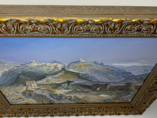 Large Oil Painting Historic Great Wall Of China Jundu Mountains