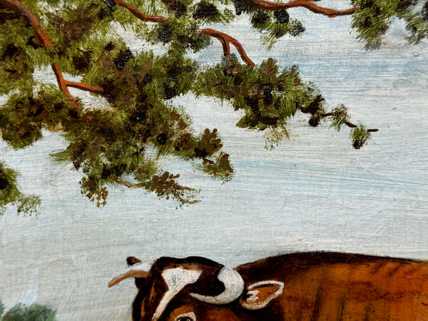 Victorian Oil Painting Prized Shorthorn Bull – British School In The Manner of William Ward