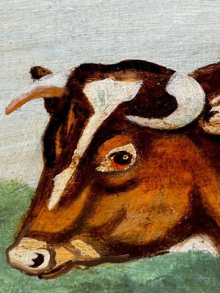 Victorian Oil Painting Prized Shorthorn Bull – British School In The Manner of William Ward