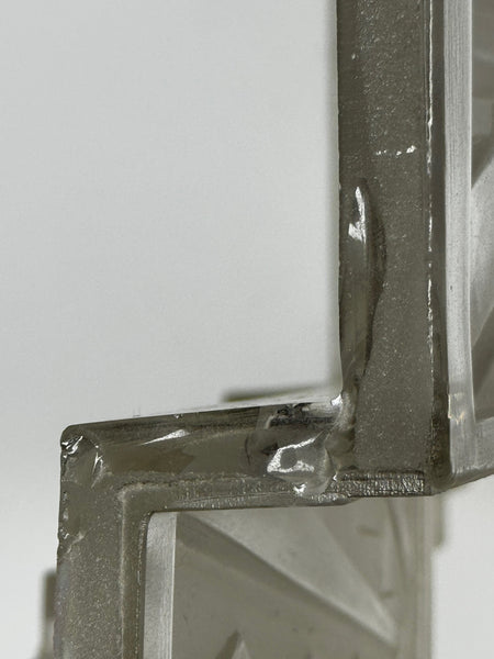 Pair Art Deco Skyscraper Glass Wall Appliqué Sconces in the Manner Of Marius-Ernest Sabino