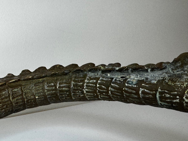 French Antique Bronze Crocodile Fountain Head Water Feature In the manner of Antoine-Louis Barye, c.1920