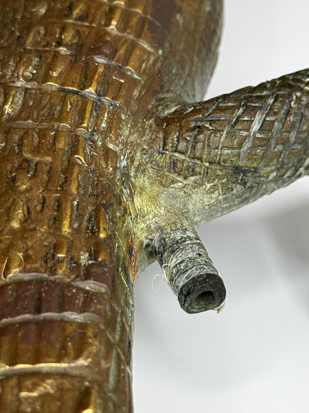 French Antique Bronze Crocodile Fountain Head Water Feature In the manner of Antoine-Louis Barye, c.1920