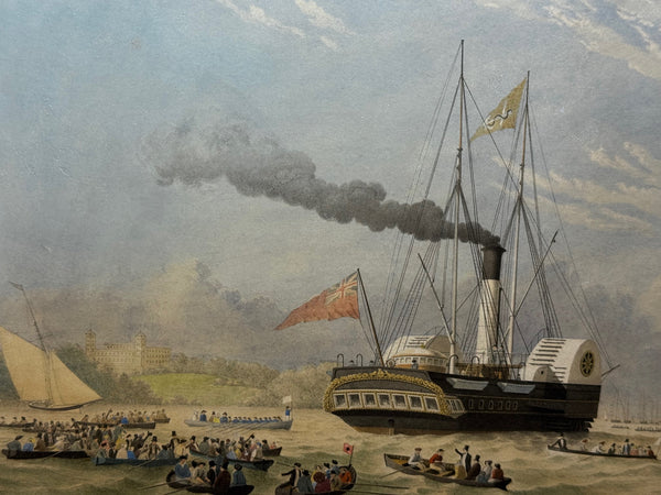 HMY Victoria & Albert I First Royal Steam Yacht off Osborne House 19thC Victorian British Marine Watercolour in the Manner of Nicholas Condy