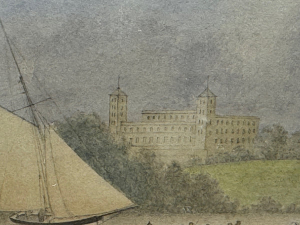 HMY Victoria & Albert I First Royal Steam Yacht off Osborne House 19thC Victorian British Marine Watercolour in the Manner of Nicholas Condy