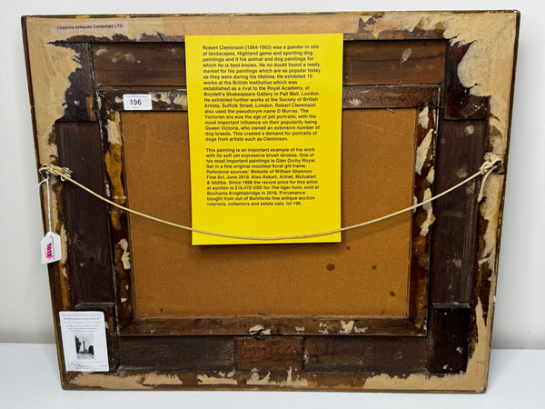 Victorian Sporting Oil Painting Game Dogs Signed Robert Cleminson (1864-1903)