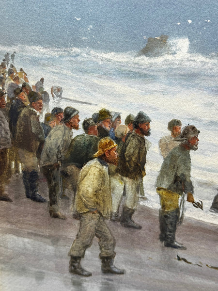 Marine Painting High Tide off Trebarwith Strand Dramatic Cornish Shipwreck Signed by Charles Sim Mottram RBA c1894