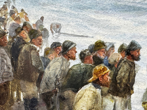 Marine Painting High Tide off Trebarwith Strand Dramatic Cornish Shipwreck Signed by Charles Sim Mottram RBA c1894