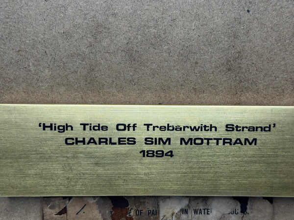 Marine Painting High Tide off Trebarwith Strand Dramatic Cornish Shipwreck Signed by Charles Sim Mottram RBA c1894