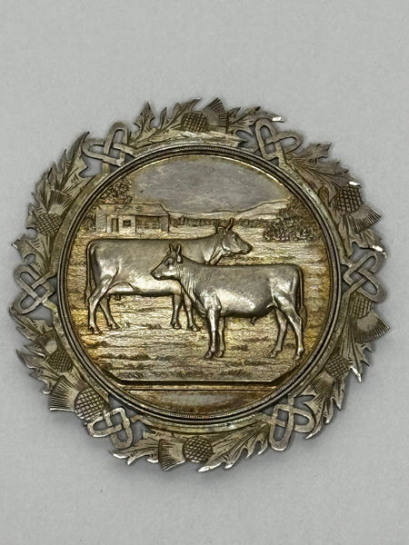 Scottish Agricultural Prize Medal – Ayrshire Herd Book Society Cow & Bull Calf Solid Silver c.1890s