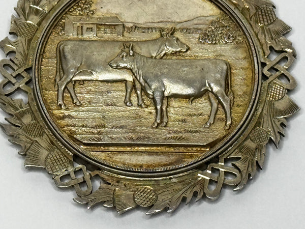 Scottish Agricultural Prize Medal – Ayrshire Herd Book Society Cow & Bull Calf Solid Silver c.1890s