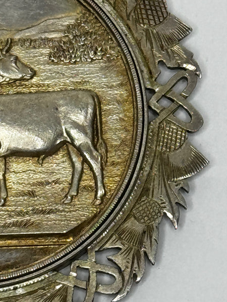 Scottish Agricultural Prize Medal – Ayrshire Herd Book Society Cow & Bull Calf Solid Silver c.1890s