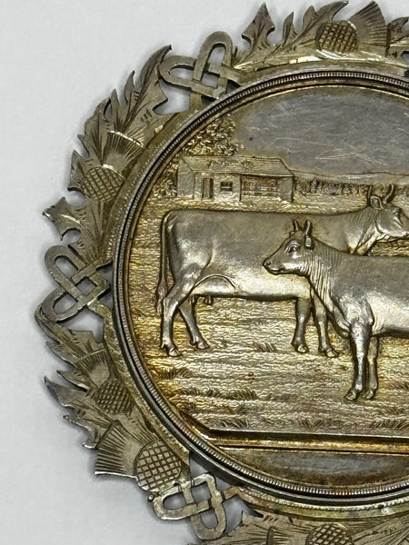 Scottish Agricultural Prize Medal – Ayrshire Herd Book Society Cow & Bull Calf Solid Silver c.1890s