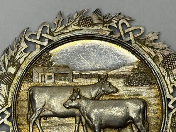 Scottish Agricultural Prize Medal – Ayrshire Herd Book Society Cow & Bull Calf Solid Silver c.1890s