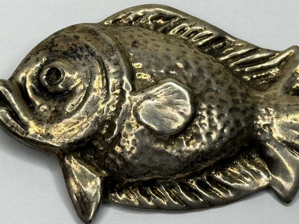 Sterling Silver Stylised Bream Brooch Scandinavian Modernist Design 1940s Statement Pin