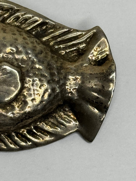 Sterling Silver Stylised Bream Brooch Scandinavian Modernist Design 1940s Statement Pin