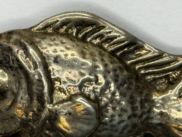 Sterling Silver Stylised Bream Brooch Scandinavian Modernist Design 1940s Statement Pin