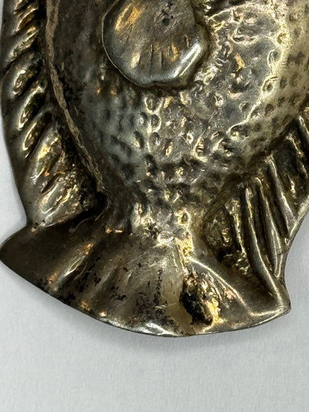 Sterling Silver Stylised Bream Brooch Scandinavian Modernist Design 1940s Statement Pin