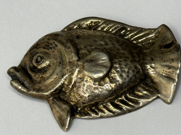 Sterling Silver Stylised Bream Brooch Scandinavian Modernist Design 1940s Statement Pin