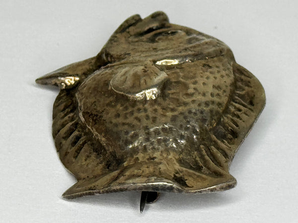 Sterling Silver Stylised Bream Brooch Scandinavian Modernist Design 1940s Statement Pin