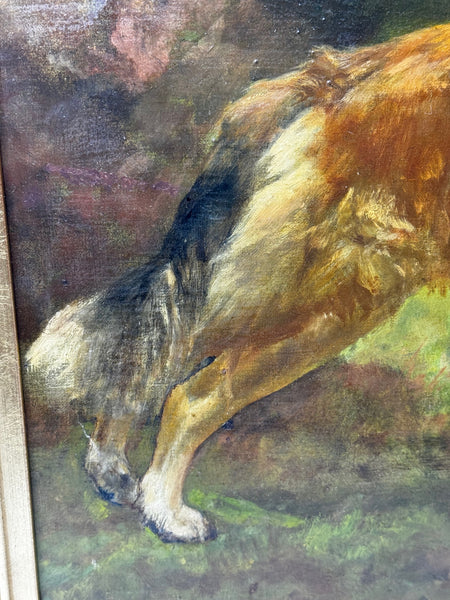 Rare Domestic Dog Oil Portrait by John Trivett. Nettleship — Rough Collie in Landscape