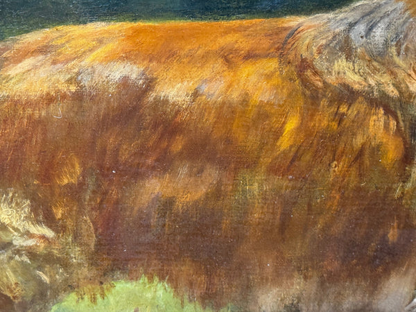 Rare Domestic Dog Oil Portrait by John Trivett. Nettleship — Rough Collie in Landscape