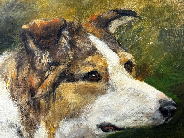 Rare Domestic Dog Oil Portrait by John Trivett. Nettleship — Rough Collie in Landscape