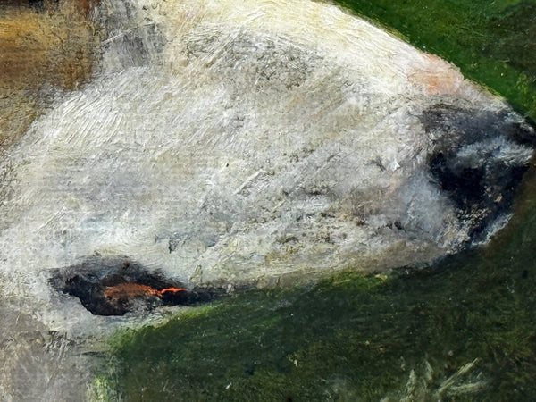 Rare Domestic Dog Oil Portrait by John Trivett. Nettleship — Rough Collie in Landscape