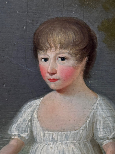 Historical Portrait Louisa Cooke With Her Dog Mr Quiz In The Manner of George Romney C1802