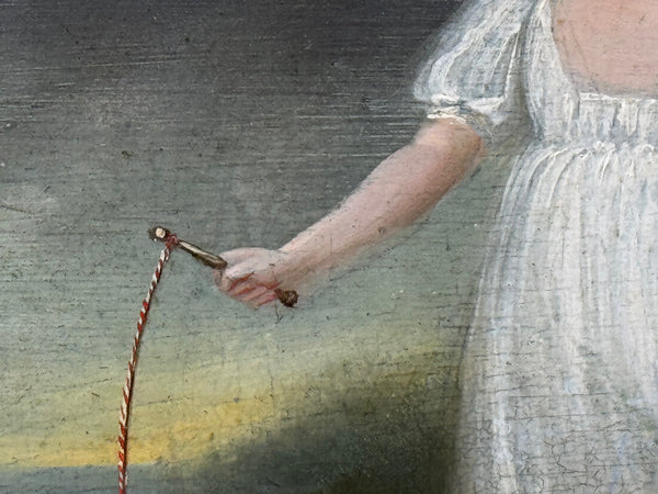 Historical Portrait Louisa Cooke With Her Dog Mr Quiz In The Manner of George Romney C1802