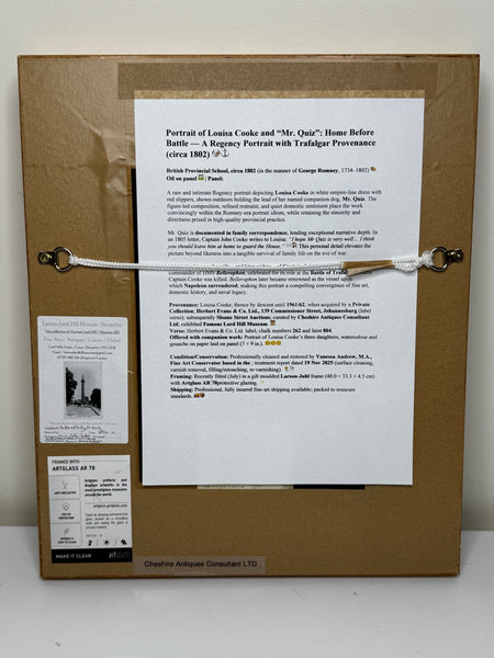 Historical Portrait Louisa Cooke With Her Dog Mr Quiz In The Manner of George Romney C1802