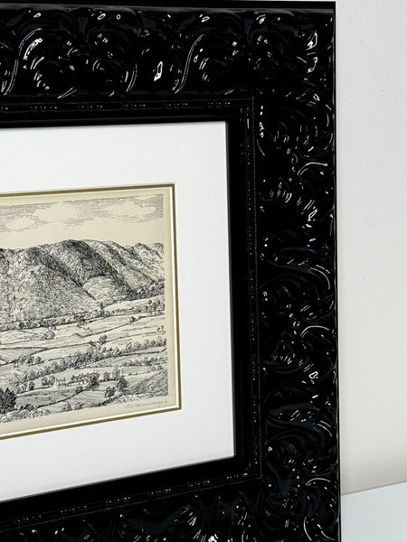 Illustration Drawing Landscape Low Fell Lake District Cumbria by Alfred Wainwright - Cheshire Antiques Consultant Ltd