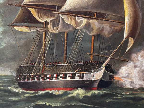 USS Constitution Captures HMS Cyane & HMS Levant, War of 1812 — in the manner of Thomas Buttersworth