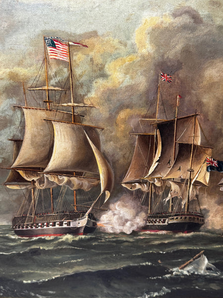 USS Constitution Captures HMS Cyane & HMS Levant, War of 1812 — in the manner of Thomas Buttersworth