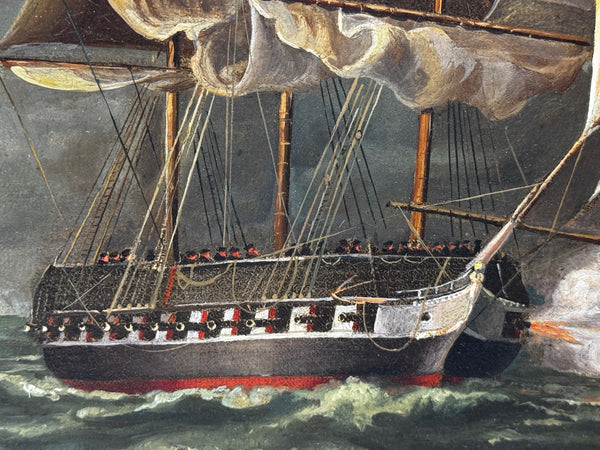 USS Constitution Captures HMS Cyane & HMS Levant, War of 1812 — in the manner of Thomas Buttersworth