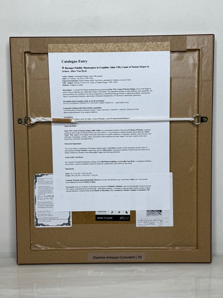 Nobility in Graphite — John VIII, Count of Nassau, in Ceremonial Armor After Van Dyck)