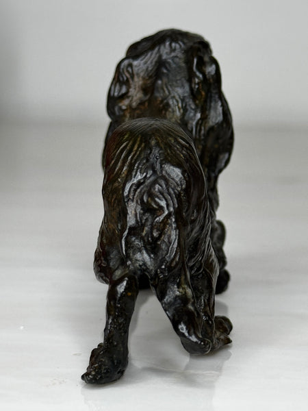 Austrian Vienna Bronze Dachshund – Solid Cast Animalier Sculpture – Circa 1900