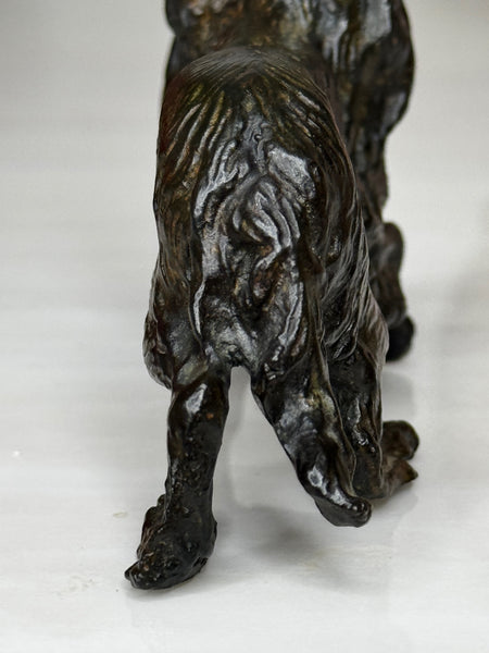 Austrian Vienna Bronze Dachshund – Solid Cast Animalier Sculpture – Circa 1900