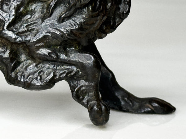 Austrian Vienna Bronze Dachshund – Solid Cast Animalier Sculpture – Circa 1900