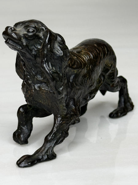 Austrian Vienna Bronze Dachshund – Solid Cast Animalier Sculpture – Circa 1900