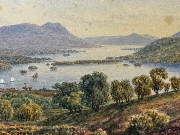 Edwardian Watercolour Windermere Scafell Pike Lake District Follower Harry Sutton Palmer