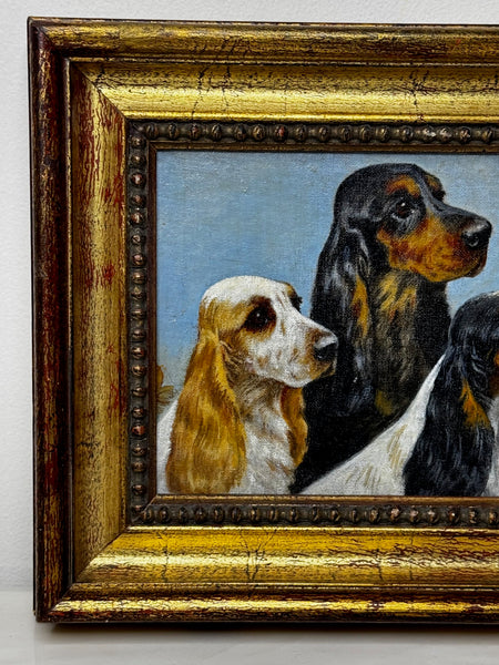 Loyal Companions in Oil — A Trio of Cocker Spaniels In the Manner of Maud Alice Earl