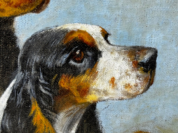 Loyal Companions in Oil — A Trio of Cocker Spaniels In the Manner of Maud Alice Earl