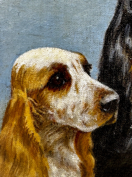 Loyal Companions in Oil — A Trio of Cocker Spaniels In the Manner of Maud Alice Earl