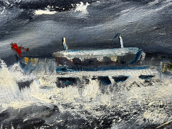 Marine Oil Painting Arctic Loss: Kingston Peridot (H591) — Hull Northern Fishing Co. Ltd