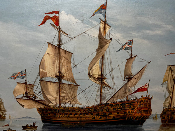 Oil Painting The Royal Prince Warship Of the Line 1679 By John Bentham Dinsdale